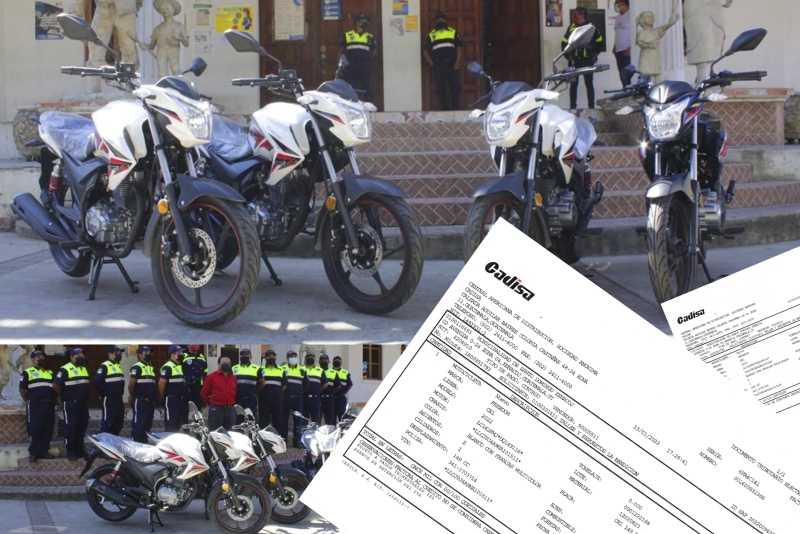 Las nuevas motocicletas adquiridas por la Municipalidad de Xenacoj.